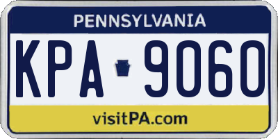 PA license plate KPA9060