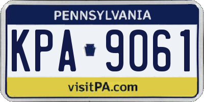 PA license plate KPA9061