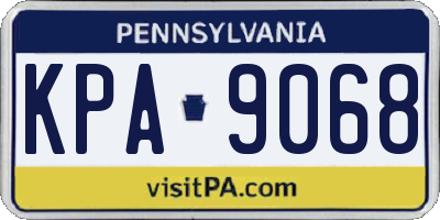 PA license plate KPA9068