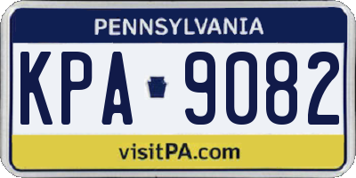 PA license plate KPA9082