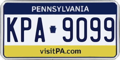 PA license plate KPA9099