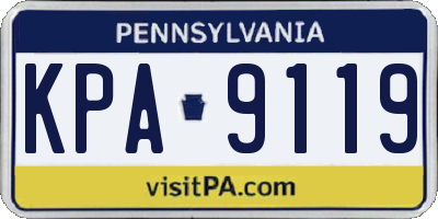 PA license plate KPA9119
