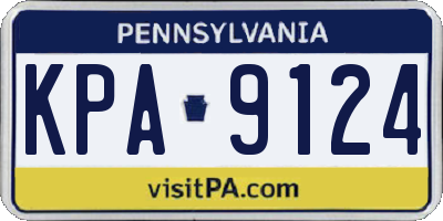 PA license plate KPA9124