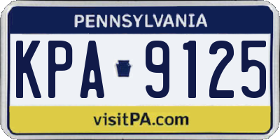 PA license plate KPA9125