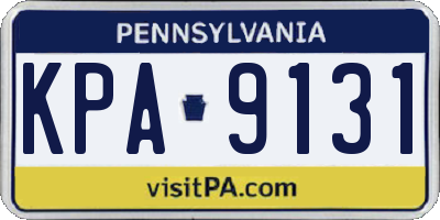 PA license plate KPA9131