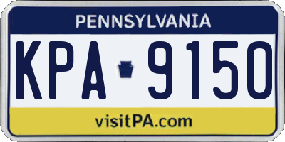 PA license plate KPA9150