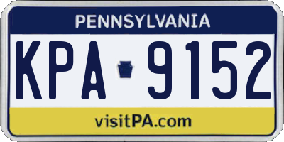PA license plate KPA9152