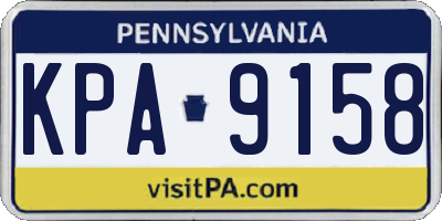 PA license plate KPA9158