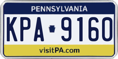 PA license plate KPA9160
