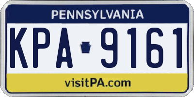 PA license plate KPA9161