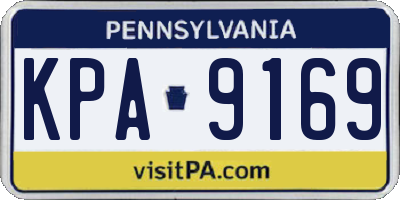 PA license plate KPA9169