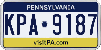 PA license plate KPA9187