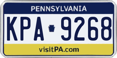 PA license plate KPA9268
