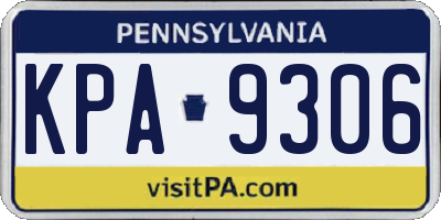 PA license plate KPA9306