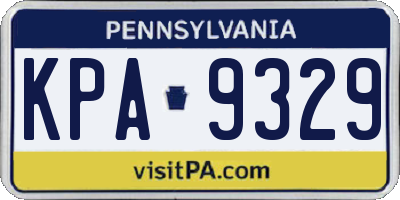 PA license plate KPA9329