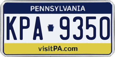 PA license plate KPA9350