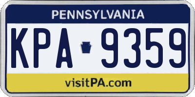 PA license plate KPA9359