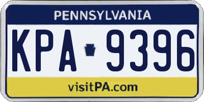 PA license plate KPA9396