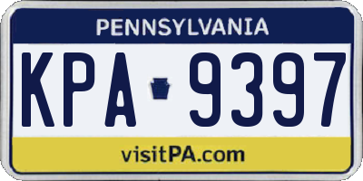 PA license plate KPA9397
