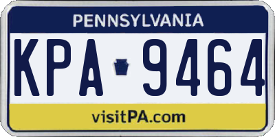 PA license plate KPA9464