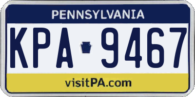 PA license plate KPA9467