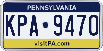 PA license plate KPA9470