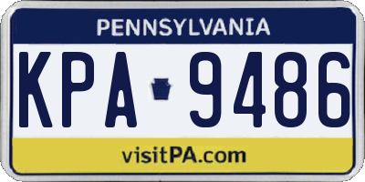 PA license plate KPA9486