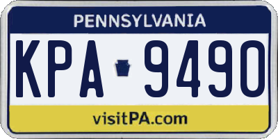 PA license plate KPA9490