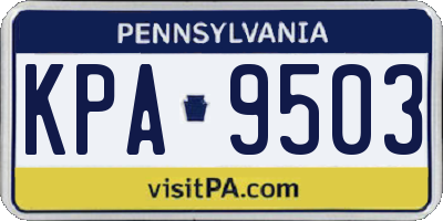 PA license plate KPA9503