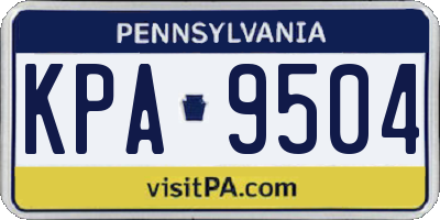 PA license plate KPA9504