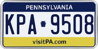PA license plate KPA9508