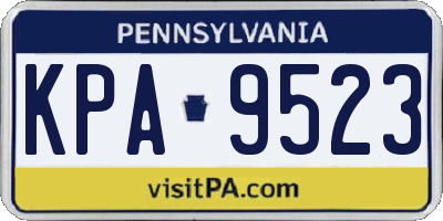 PA license plate KPA9523