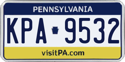 PA license plate KPA9532