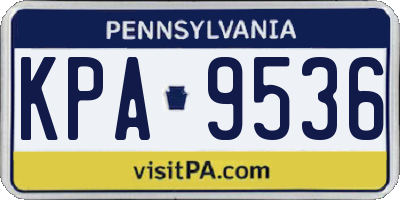 PA license plate KPA9536