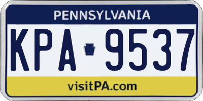 PA license plate KPA9537