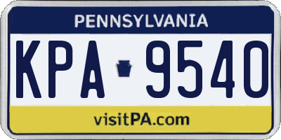 PA license plate KPA9540
