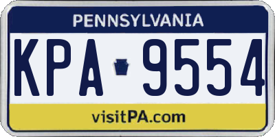 PA license plate KPA9554