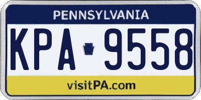 PA license plate KPA9558