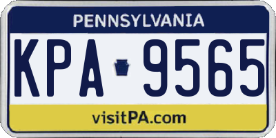 PA license plate KPA9565