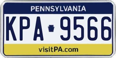 PA license plate KPA9566