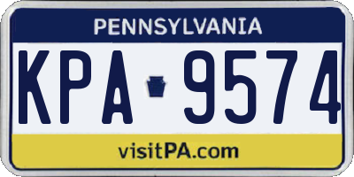 PA license plate KPA9574