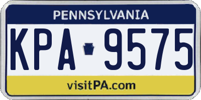 PA license plate KPA9575