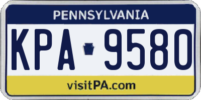 PA license plate KPA9580