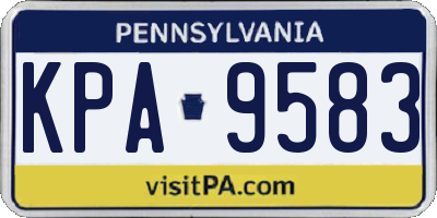 PA license plate KPA9583