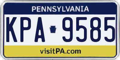 PA license plate KPA9585