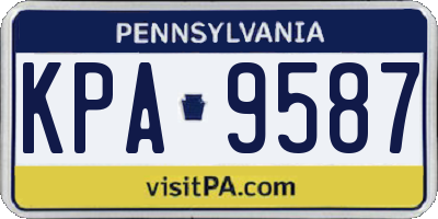 PA license plate KPA9587
