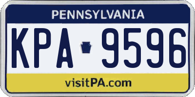 PA license plate KPA9596