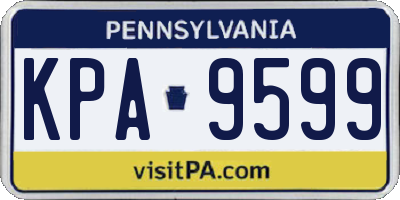 PA license plate KPA9599