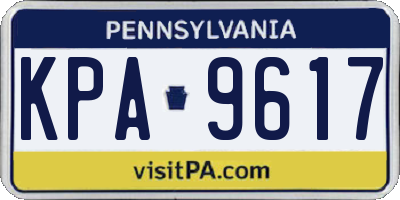 PA license plate KPA9617
