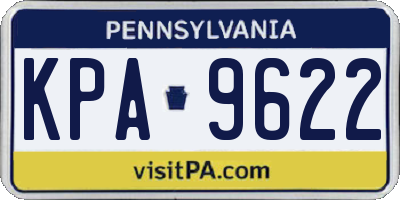 PA license plate KPA9622